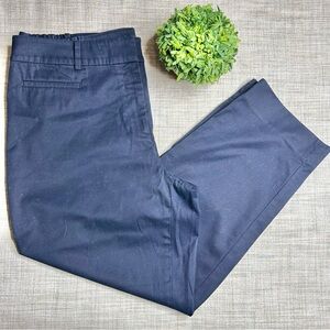 Talbots ‘the perfect crop’ high rise navy blue pants, partially elastic waist